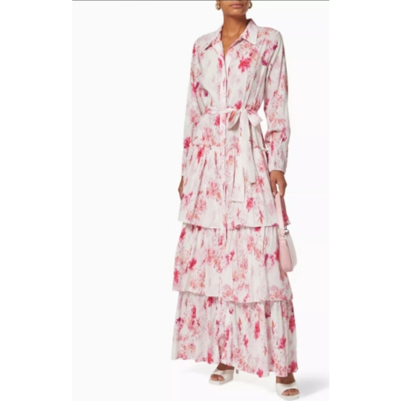 Misa Los Angeles Abigail floral tiered long sleeve maxi dress nwt size S - Picture 2 of 15